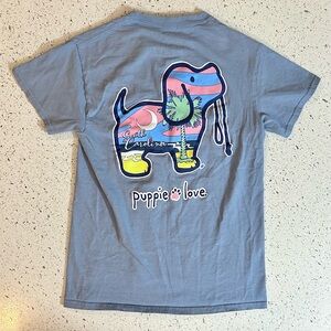 Grey Blue Puppies Love Rescue Beach T Shirt